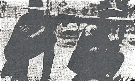 Sergeant McMurray and Gunner O’Halloran with a Lewis gun, 1932